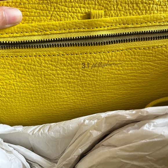 3.1 Phillip Lim Pashli Medium Bright Yellow Calfskin Leather Satchel W/ Strap - Picture 13 of 16